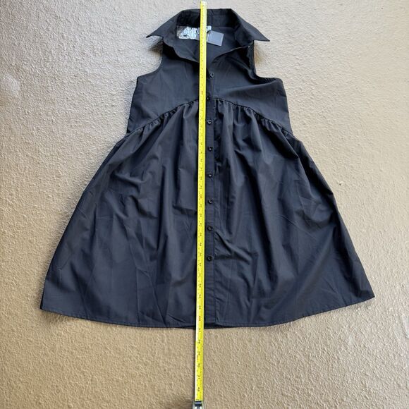 NWT Collared Shirt Dress Sz S Casual Loose Button Down Mini V Neck Tunic Pockets - Picture 13 of 16